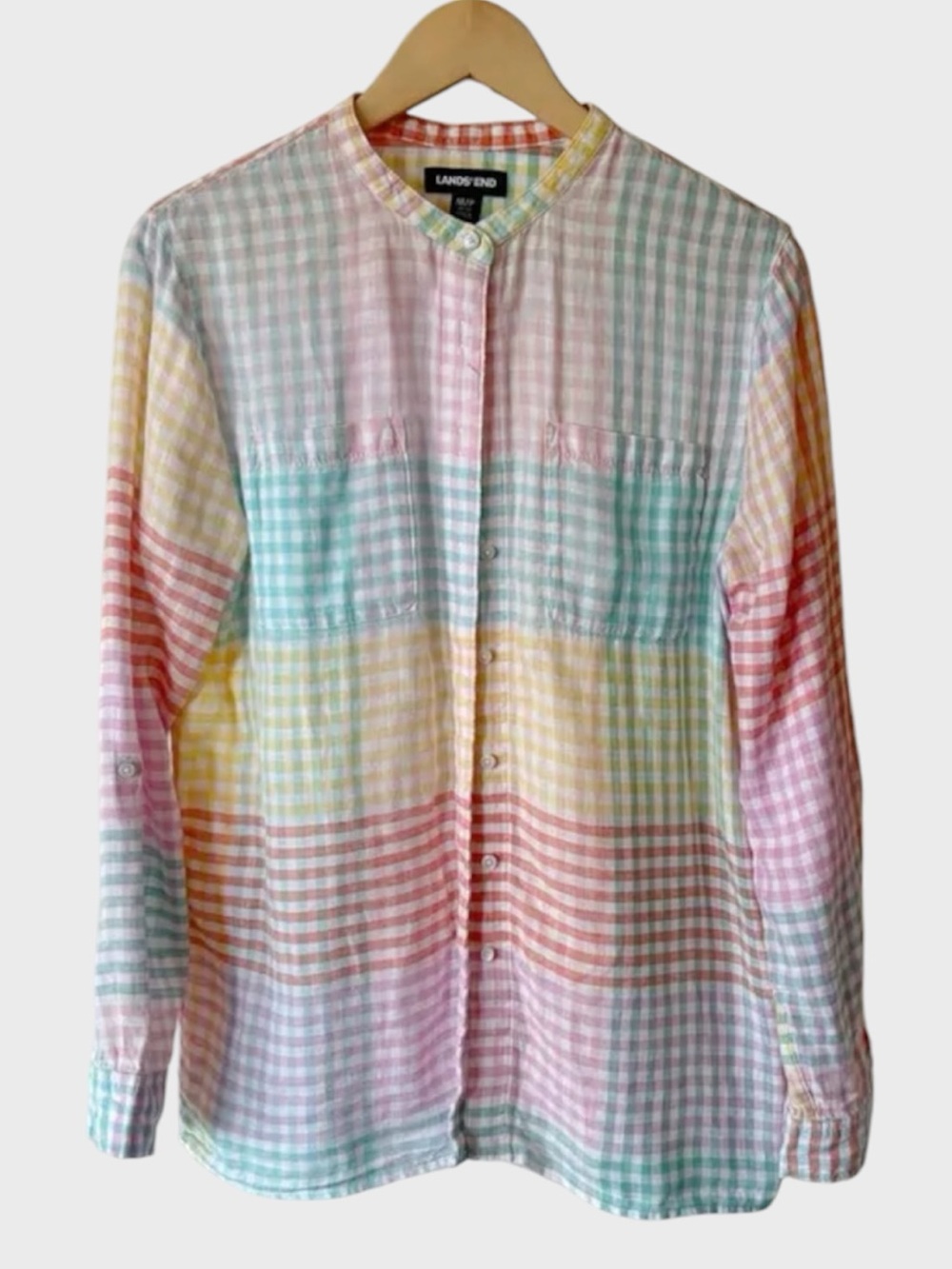 Women’s Multi Pastel Gingham Button-Up Shirt